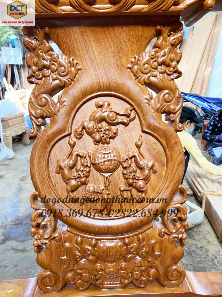 salon phòng khách gỗ gõ đỏ